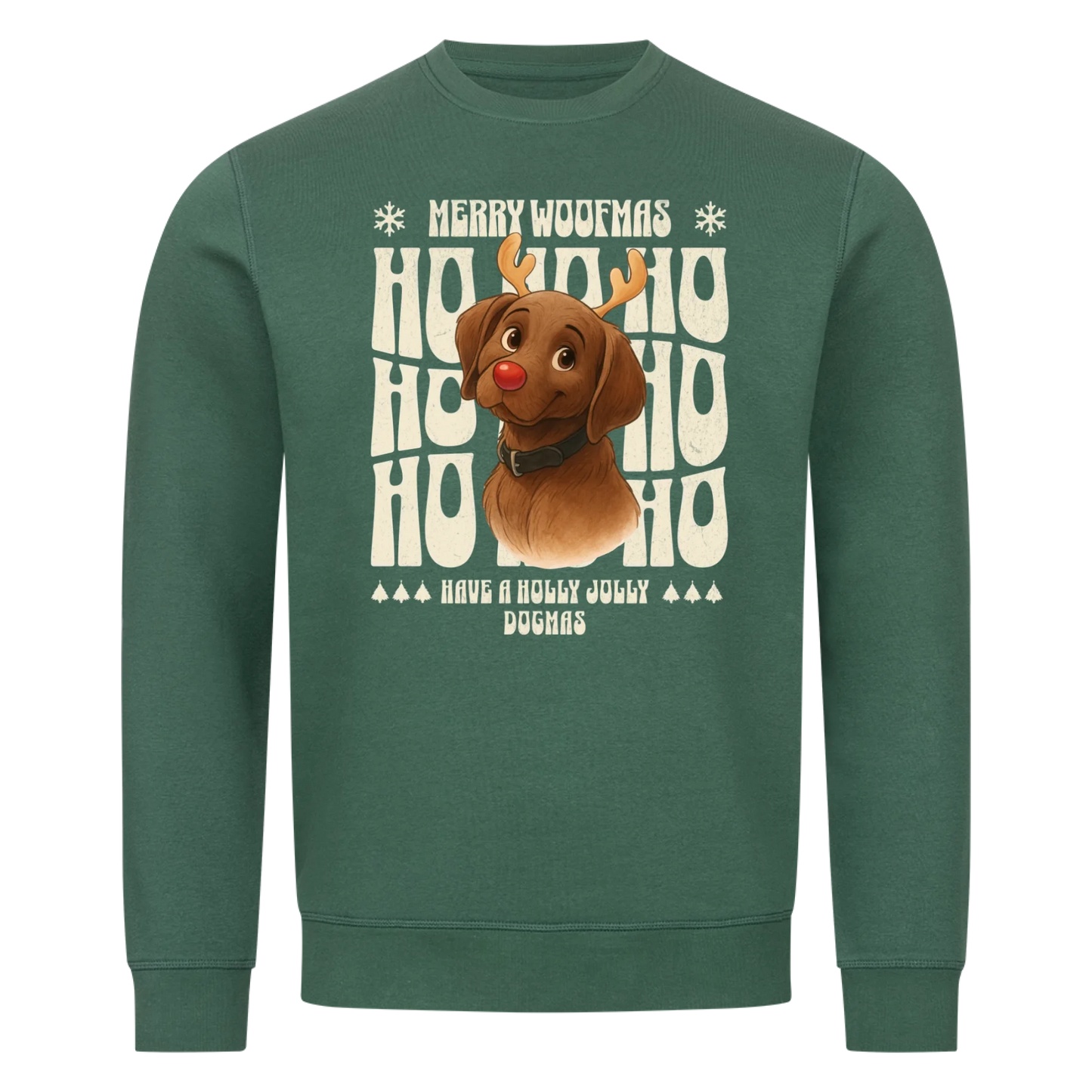 Merry Woofmas Premium Sweater Personalisierung KI